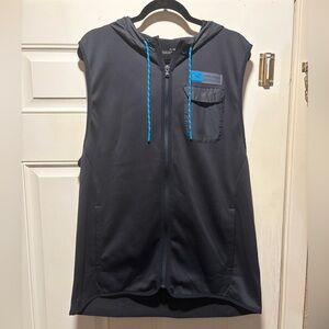 Under Armour Hooded Black Active Vest with Blue Highlights